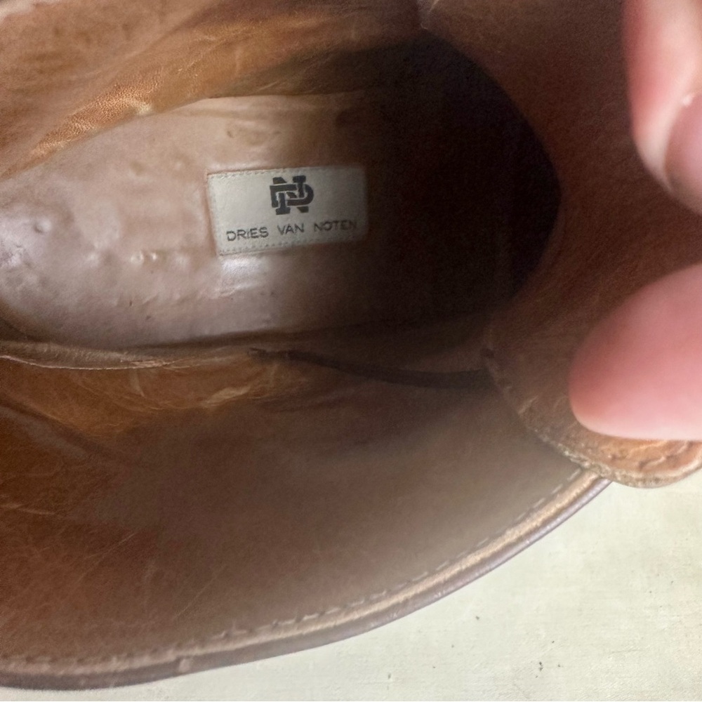Dres Van Noten Men’s Vintage Brown Italian Leather Chukka Boots Estimated Sz 13 - Picture 5 of 9